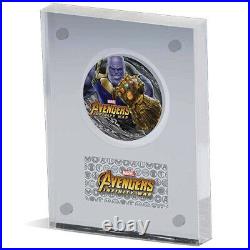 2018 Marvel THANOS INFINITY WAR 2oz Pure Silver Color Antiqued Coin