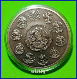 2018 Mexico 5 Onza Libertad Antique Finished by Private Mint Silver Plata Pura