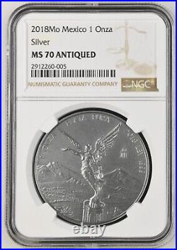 2018 Mo Mexico 1oz Silver Libertad Antiqued NGC MS70