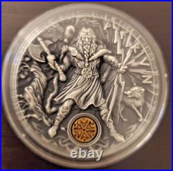 2018 Niue $2 Gods of Ancient Slavs Perun 2 oz. 999 Silver Antique Finish