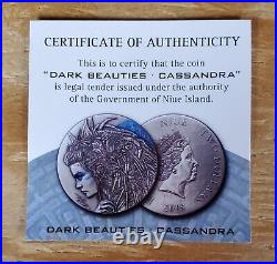 2018 Niue Dark Beauties Cassandra 50g Silver Antiqued Coin