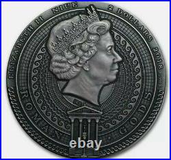 2018 Niue Roman Gods Series -BELLONA 2oz Silver Antique Coin with COA & packaging