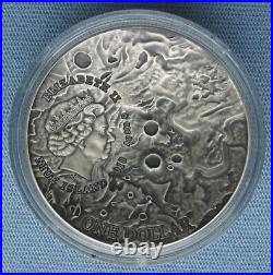 2018 Niue $! Solar System Vesta NWA 4664 Meteorite 1 oz. 999 Silver Antiqued