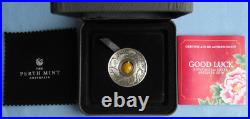 2018-P Tuvalu $1 Good Luck 8 Koi Fish & Topaz Rotating Charm 1oz Silver Coin 2018-P Tuvalu $1 Good Luck 8 Koi Fish & Topaz Rotating Charm 1oz Silver Coin