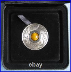 2018-P Tuvalu $1 Good Luck 8 Koi Fish & Topaz Rotating Charm 1oz Silver Coin 2018-P Tuvalu $1 Good Luck 8 Koi Fish & Topaz Rotating Charm 1oz Silver Coin