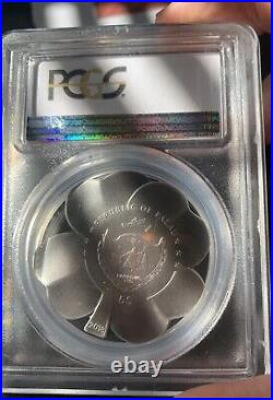 2018 Palau Fortune Clover Antiqued 1oz Silver Coin PCGS MS69 FDI with Box + COA