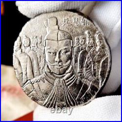 2018 TERRACOTTA WARRIORS Qin Shi Huang Fiji 5oz antiqued silver coin
