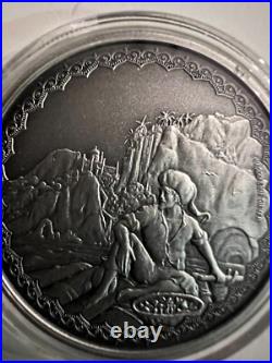 2019 1oz. 999 Antiqued FINE SILVER COIN. LEGENDARY TALES. SINBAD THE SAILOR