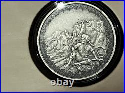 2019 1oz. 999 Antiqued FINE SILVER COIN. LEGENDARY TALES. SINBAD THE SAILOR
