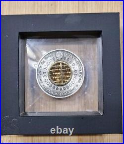 2019 2 oz Tuvalu Abacus Silver Antiqued. 9999 Coin with Box and COA