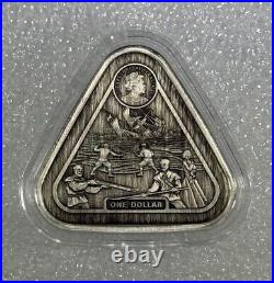 2019 Australia Shipwreck Batavia 1oz Fine Silver Triangular Coin Antiqued