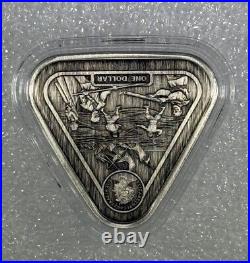 2019 Australia Shipwreck Batavia 1oz Fine Silver Triangular Coin Antiqued