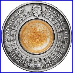 2019 Golden Treasures of Ancient Egypt 2oz. 9999 SILVER $2 ANTIQUED COIN 2019 Golden Treasures of Ancient Egypt 2oz. 9999 SILVER $2 ANTIQUED COIN