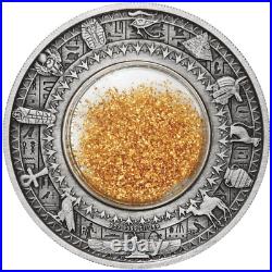 2019 Golden Treasures of Ancient Egypt 2oz. 9999 SILVER $2 ANTIQUED COIN 2019 Golden Treasures of Ancient Egypt 2oz. 9999 SILVER $2 ANTIQUED COIN