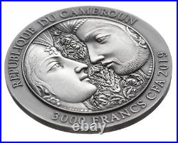 2019 Kama Sutra Moments of Love 3 oz Antique finish Silver Coin Cameroon-Sexy