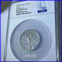 2019 Mo Mexico 2 Onza Silver Antiqued 001 Of 085 POP NGC MS70 Antiqued