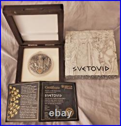 2019 Niue $2 SVETOVID Abundance & War Slavic God Antiqued Finish 2oz Silver Coin