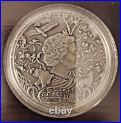 2019 Niue $2 SVETOVID Abundance & War Slavic God Antiqued Finish 2oz Silver Coin