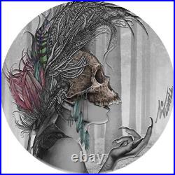 2019 Niue Dark Beauties Evanesca 50g Silver Antiqued Coin with Mintage of 500