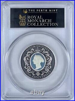 2019-P $2 Australia Queen Victoria Cameo Antique Finish 2 Oz Ag Coin PCGS MS 70