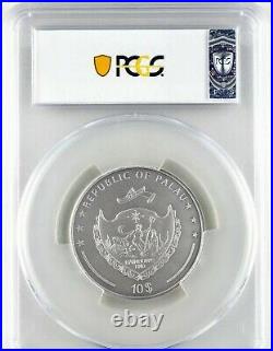 2019 Palau GREEN DRAGON Colorized Antique 2oz. 999 Silver Coin PCGS MS70 FDI