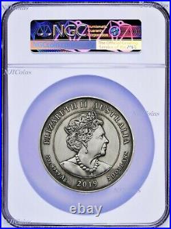 2019 Queen Victoria 200th Anniversary 2oz Silver Antiqued Cameo Coin NGC MS69 FR