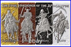 202 Four Horsemen of the Apocalypse 4 x 1 oz Silver Antiqued Coins Rare Set