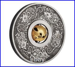2020 $1 Year of the Mouse Rotating Charm 1oz Silver Antiqued Coin