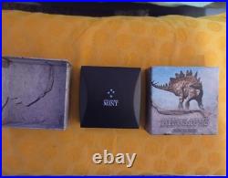 2020 1 oz Antiqued Silver Stegosaurus from the New Zealand Mint