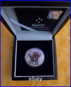 2020 1 oz Antiqued Silver Stegosaurus from the New Zealand Mint