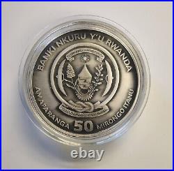 2020 1 oz Rwanda High Relief Antique Silver Coin Nautical Ounce Mayflower withCOA