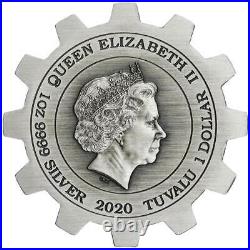 2020 1oz Silver Gear-Shaped Antiqued Two-Coin Set Industry in Motion