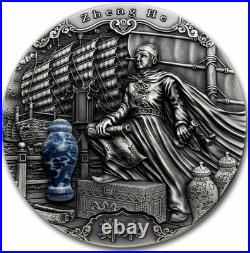 2020 2 Oz Silver $5 Niue Famous Explorers ZHENG HE ANTIQUE OGP / COA RARE
