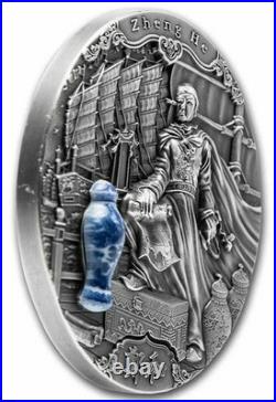 2020 2 Oz Silver $5 Niue Famous Explorers ZHENG HE ANTIQUE OGP / COA RARE