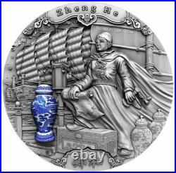2020 2 Oz Silver $5 Niue Famous Explorers ZHENG HE ANTIQUE OGP / COA RARE