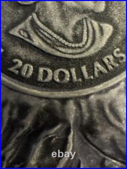 2020 28.50g PURE SILVER (ANTIQUE) $20 COIN. REMEMBRANCE DAY