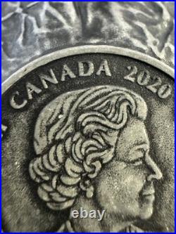 2020 28.50g PURE SILVER (ANTIQUE) $20 COIN. REMEMBRANCE DAY
