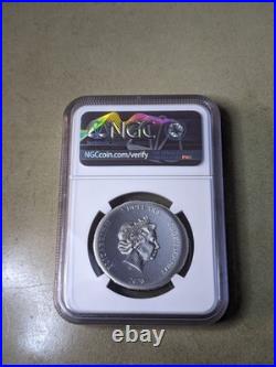 2020 $5 Cook Islands Tortoise Ultra High Relief Antiqued NGC MS69-999 Mintage