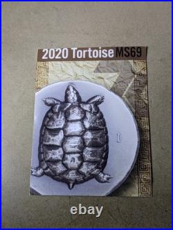 2020 $5 Cook Islands Tortoise Ultra High Relief Antiqued NGC MS69-999 Mintage