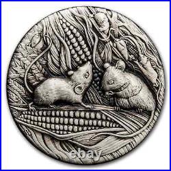 2020 Australia 2 oz Silver Year of the Mouse Antiqued SKU#205767