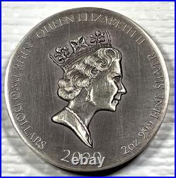 2020 Biblical Series The Judas Kiss $2 Niue 2 oz Silver Coin #799/1499 Box&COA