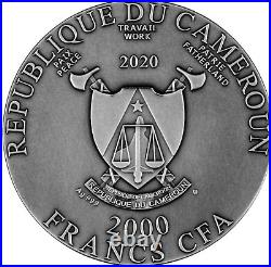 2020 Cameroon 2000 Francs MAHAKALA Silver Coin 2oz. 999 Silver coin COA & OGP