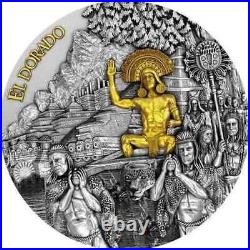 2020 El Dorado 2 oz Antique Finish Silver Coin Niue