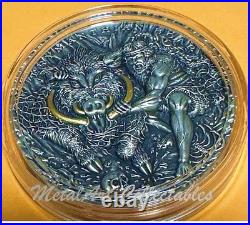 2020 Erymanthian Boar 2 oz Silver Coin Antiqued Gilded Twelve Labors of Hercules