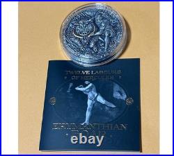 2020 Erymanthian Boar 2 oz Silver Coin Antiqued Gilded Twelve Labors of Hercules