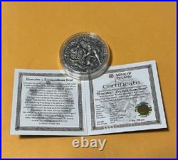 2020 Erymanthian Boar 2 oz Silver Coin Antiqued Gilded Twelve Labors of Hercules