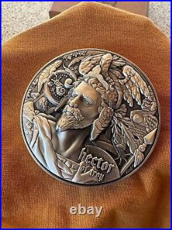 2020 Niue $5 Hector of Troy Silver 2oz + 11.5oz Copper Antiqued High Relief