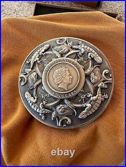 2020 Niue $5 Hector of Troy Silver 2oz + 11.5oz Copper Antiqued High Relief