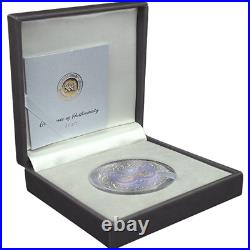 2020 Niue Mandala Owl 2 oz Antiqued Silver with Swarovski Insert Mintage of 500