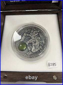 2020 Niue TONATIUH Sun God 2 oz Silver Antique Coin With Original Case Paperwork